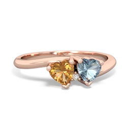 Citrine Sweethearts 14K Rose Gold ring R5260