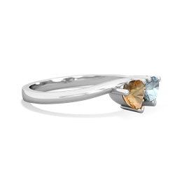 Citrine Sweethearts 14K White Gold ring R5260