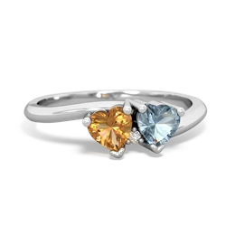 Citrine Sweethearts 14K White Gold ring R5260