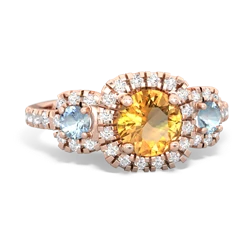 Citrine Regal Halo 14K Rose Gold ring R5350