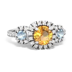 Citrine Regal Halo 14K White Gold ring R5350