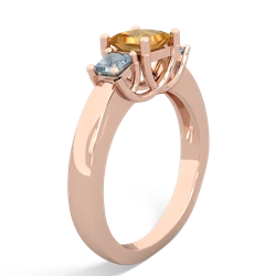 Citrine Three Stone Trellis 14K Rose Gold ring R4015