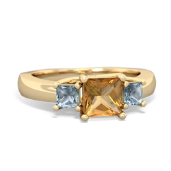 Citrine Three Stone Trellis 14K Yellow Gold ring R4015