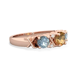 Citrine Hugs And Kisses 14K Rose Gold ring R5016
