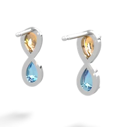 Citrine Infinity 14K White Gold earrings E5050