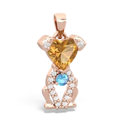 Citrine Puppy Love 14K Rose Gold pendant P5800