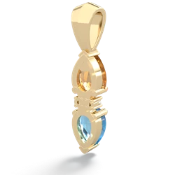 Citrine Bowtie Drop 14K Yellow Gold pendant P0865