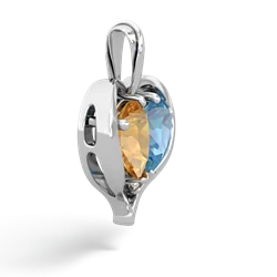 Citrine Two Become One 14K White Gold pendant P5330