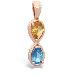 Citrine Infinity 14K Rose Gold pendant P5050