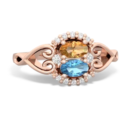 Citrine Love Nest 14K Rose Gold ring R5860