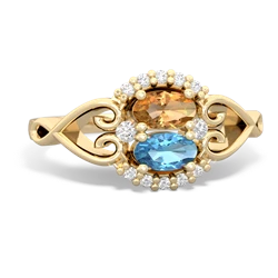 Citrine Love Nest 14K Yellow Gold ring R5860