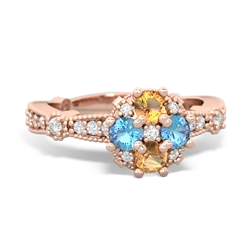 Citrine Sparkling Tiara Cluster 14K Rose Gold ring R26293RD