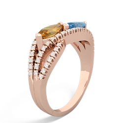 Citrine Diamond Rivers 14K Rose Gold ring R3070