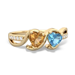 Citrine Side By Side 14K Yellow Gold ring R3090