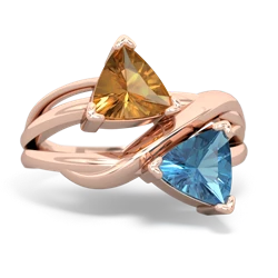 Citrine Split Band Swirl 14K Rose Gold ring R2341