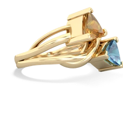 Citrine Split Band Swirl 14K Yellow Gold ring R2341