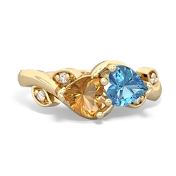 Citrine Floral Elegance 14K Yellow Gold ring R5790