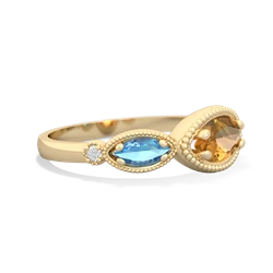 Citrine Milgrain Marquise 14K Yellow Gold ring R5700