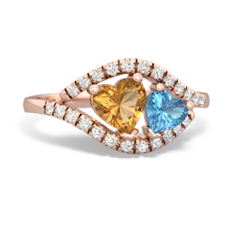 Citrine Mother And Child 14K Rose Gold ring R3010