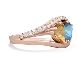 Citrine Nestled Heart Keepsake 14K Rose Gold ring R5650