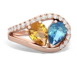 Citrine Nestled Heart Keepsake 14K Rose Gold ring R5650