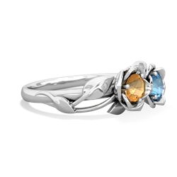 Citrine Rose Garden 14K White Gold ring R5510