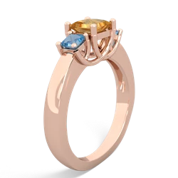 Citrine Three Stone Trellis 14K Rose Gold ring R4015