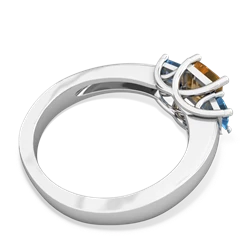 Citrine Three Stone Trellis 14K White Gold ring R4015