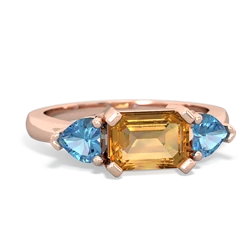 Citrine Three Stone 14K Rose Gold ring R5235