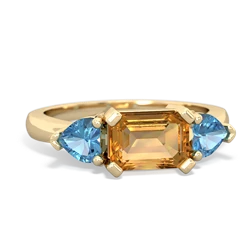 Citrine Three Stone 14K Yellow Gold ring R5235