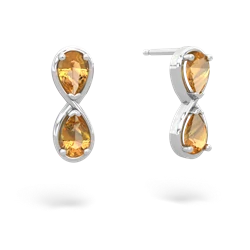 Citrine Infinity 14K White Gold earrings E5050