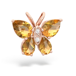 Citrine Butterfly 14K Rose Gold pendant P2215