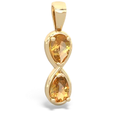 Citrine Infinity 14K Yellow Gold pendant P5050