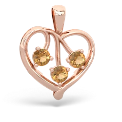 Garnet Glowing Heart 14K Rose Gold pendant P2233