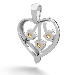 Ruby Glowing Heart 14K White Gold pendant P2233