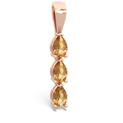 Lab Sapphire Dew Drops 14K Rose Gold pendant P2251