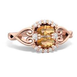 Citrine Love Nest 14K Rose Gold ring R5860