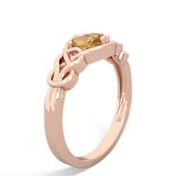 Citrine Celtic Love Knot 14K Rose Gold ring R5420