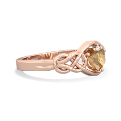 Citrine Celtic Love Knot 14K Rose Gold ring R5420