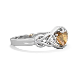 Citrine Celtic Love Knot 14K White Gold ring R5420
