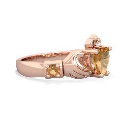 Smoky Quartz Claddagh Keepsake 14K Rose Gold ring R5245