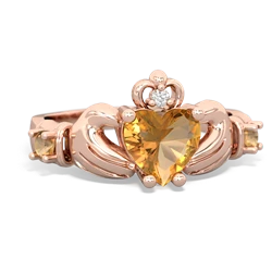 Fire Opal Claddagh Keepsake 14K Rose Gold ring R5245