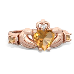 Smoky Quartz Claddagh Keepsake 14K Rose Gold ring R5245