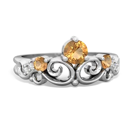 Amethyst Crown Keepsake 14K White Gold ring R5740
