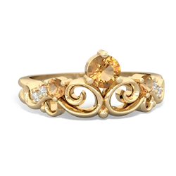 Smoky Quartz Crown Keepsake 14K Yellow Gold ring R5740