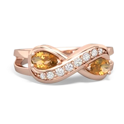 Citrine Diamond Infinity 14K Rose Gold ring R5390