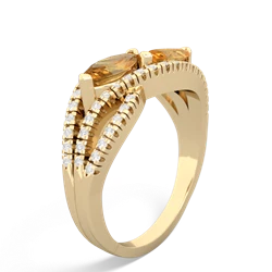 Citrine Diamond Rivers 14K Yellow Gold ring R3070