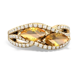 Citrine Diamond Rivers 14K Yellow Gold ring R3070