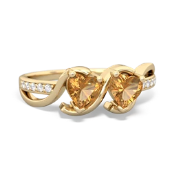 Citrine Side By Side 14K Yellow Gold ring R3090