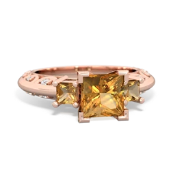 Citrine Eternal Embrace Engagement 14K Rose Gold ring C2001